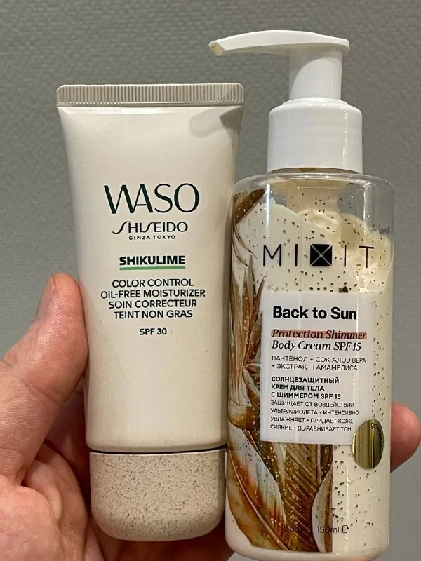 Солнцезащитные кремы MIXIT и Shiseido Waso 1