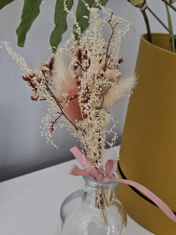 Мини букетик с сухоцветами и вазой для декора 2