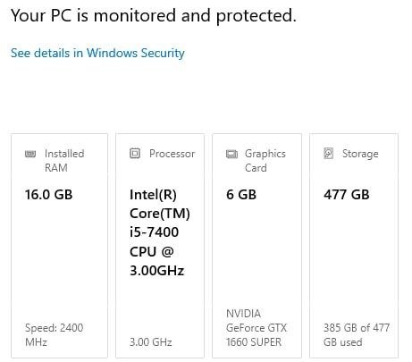 ПК в комплекте Intel i5-7400, Nvidia GTX 1660 SUPER, 16GB RAM 4