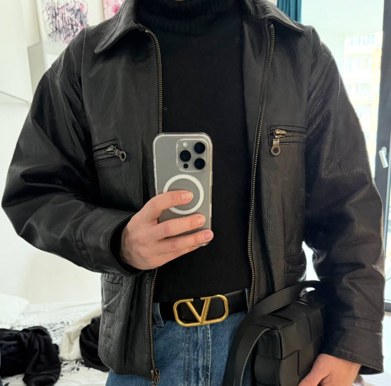 Кепка Adidas original, кожаная куртка черная, M/L 2