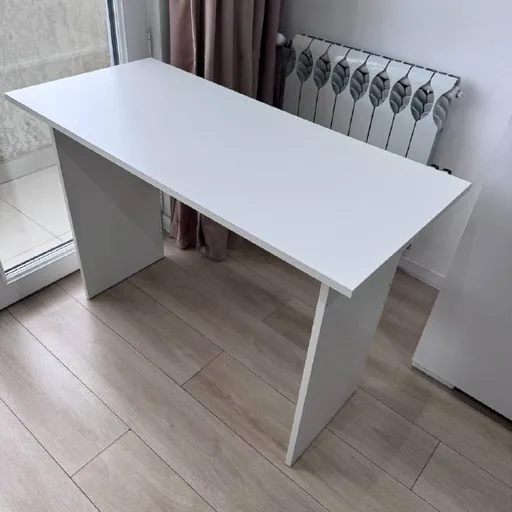 White and gray writing computer desks