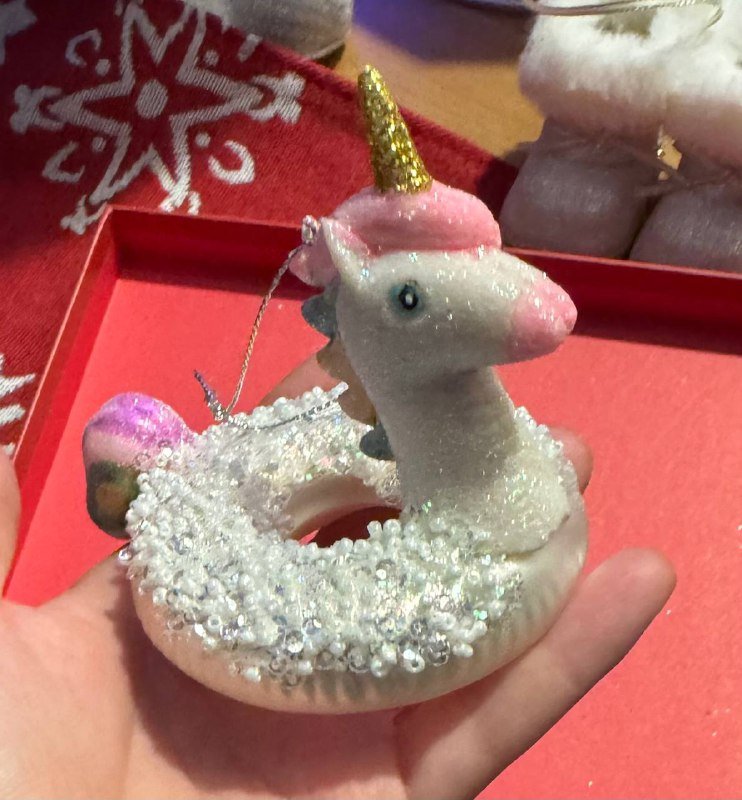 Новогодние украшения: единорог, ботинки, елка, роза, птица, птички, шары, звезда, гном, ангел