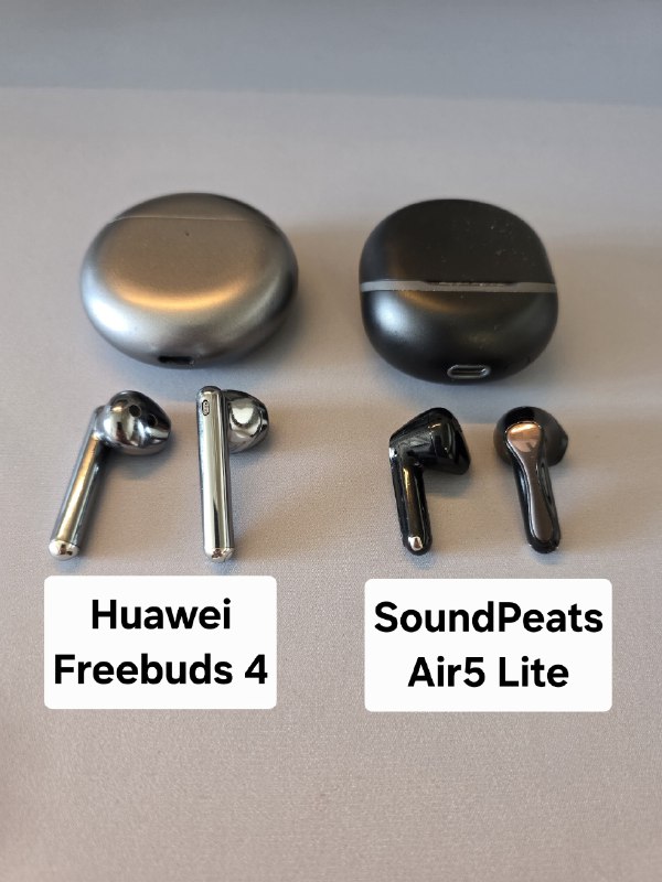 Huawei Freebuds 4, SoundPeats Air5 Lite наушники