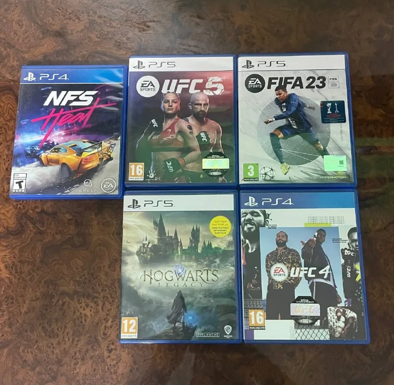 NFS Heat, UFC 5, UFC 4, FIFA 23, Hogwarts Legacy