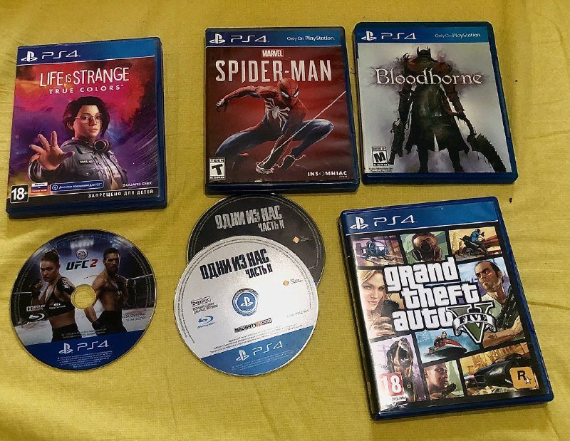 Life is Strange, GTA V, Spider Man, Bloodborne, Last Of Us II, UFC 2 PS4 игры