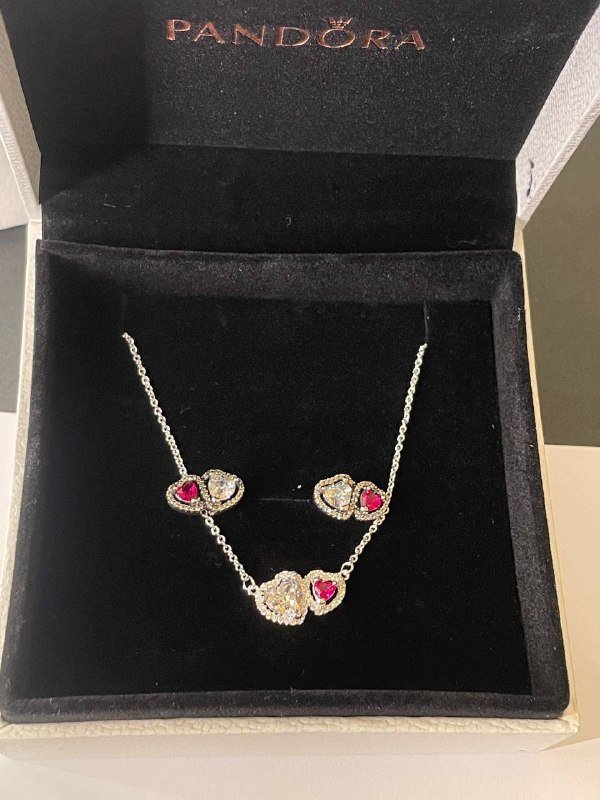 Комплект пандора сережки и кулон 4