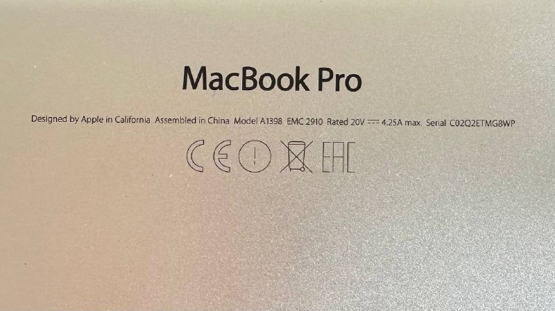 MacBook Pro 2015 Retina 15-inch Intel Core i7 16GB 512GB 5