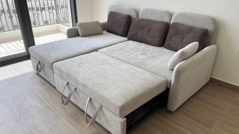 угловой раскладной диван с ящиком для белья 2