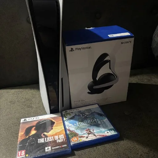 PS5, наушники Sony Pulse 3D, 2 диска