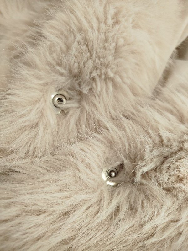 Шуба искусственный мех размер L молочный бежевый 2