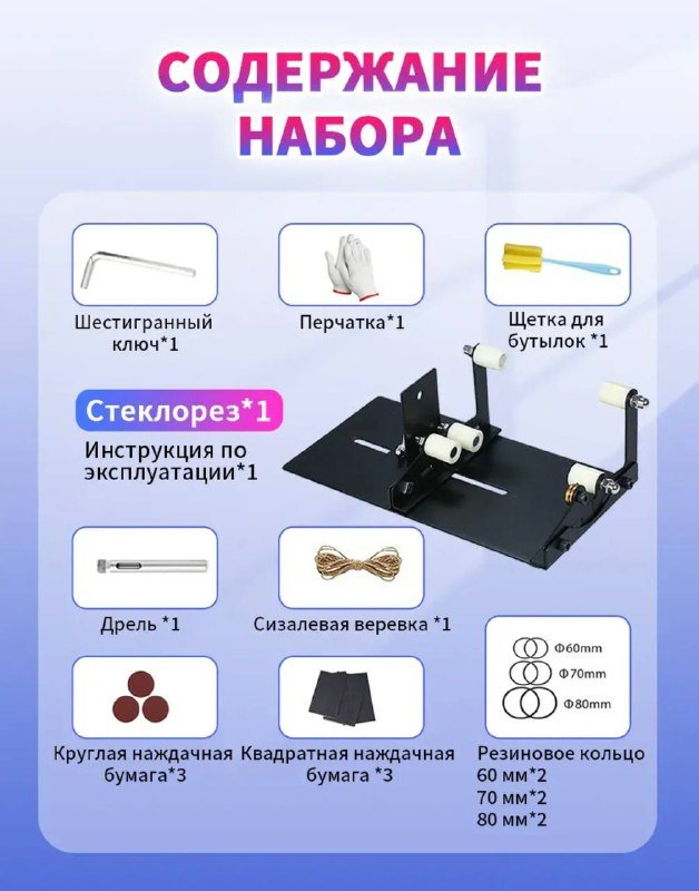 Набор для резки бутылок полный комплект 8