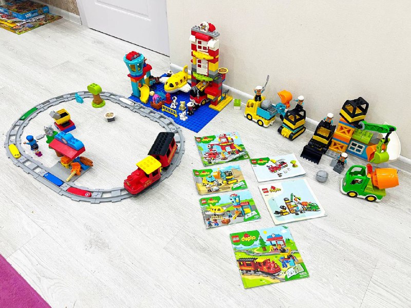Lego Duplo Поезд, Аэропорт, Строительный, Пожарная станция 3
