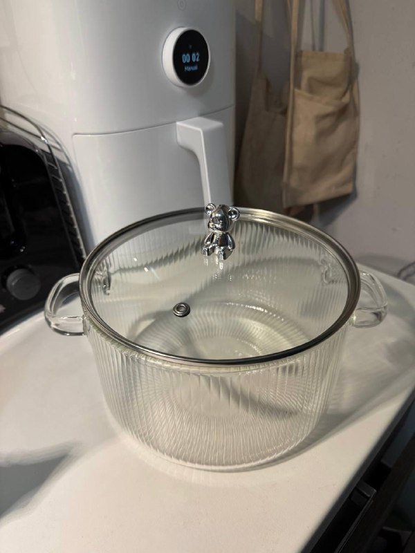 Стеклянная кастрюля 3.5 литра из боросиликатного стекла