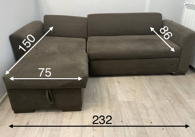 Угловой раскладной диван с местом для хранения 2