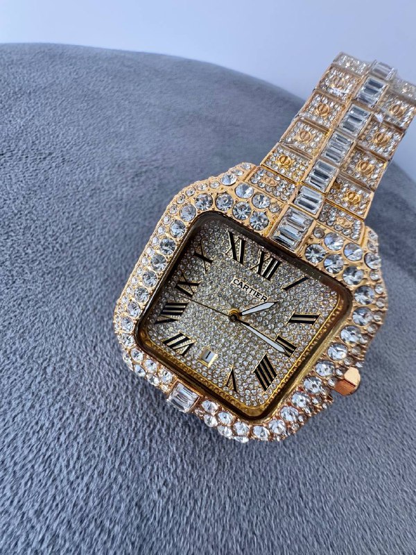 Наручные часы реплика Cartier с инкрустацией камнями 4