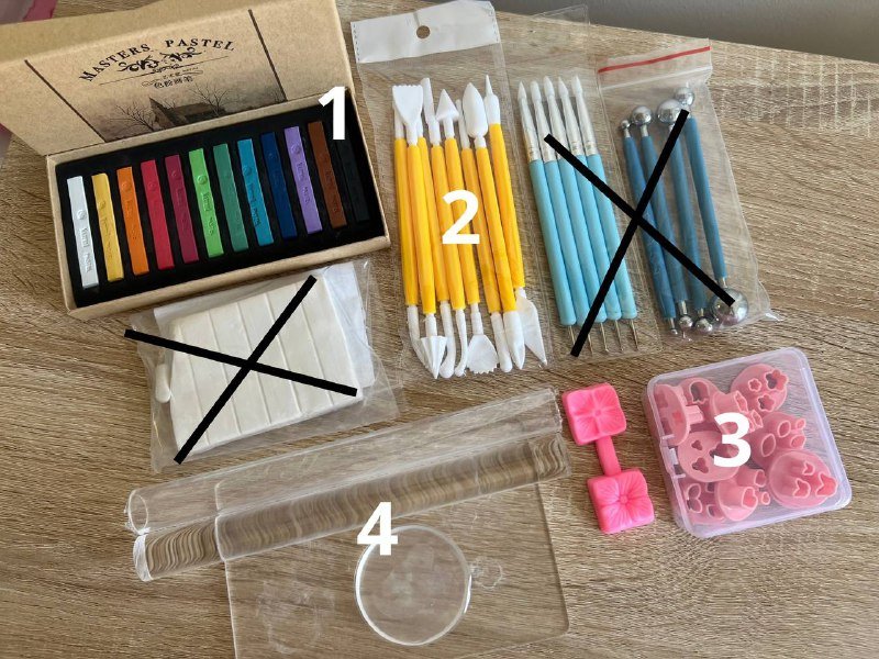 Пастель, набор инструментов, формы для пластилина, силиконовый коврик