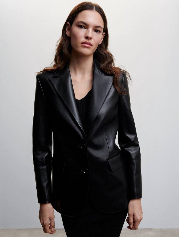 Пиджак из эко-кожи Mango женский 5