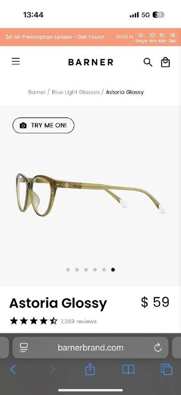 Женские очки BARNER в оливковой оправе 6