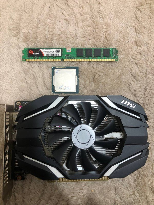 RAM DDR3 8GB, Intel core i5 4570, видеокарта GTX1050