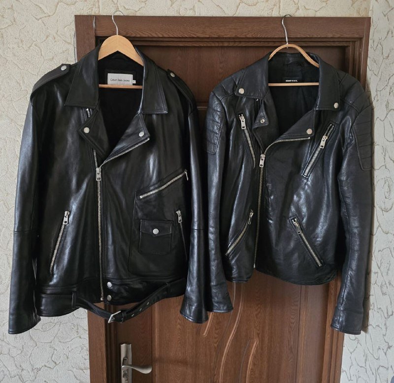 Кожаные куртки косухи Calvin Klein Jeans, DIESEL, XL-XXL