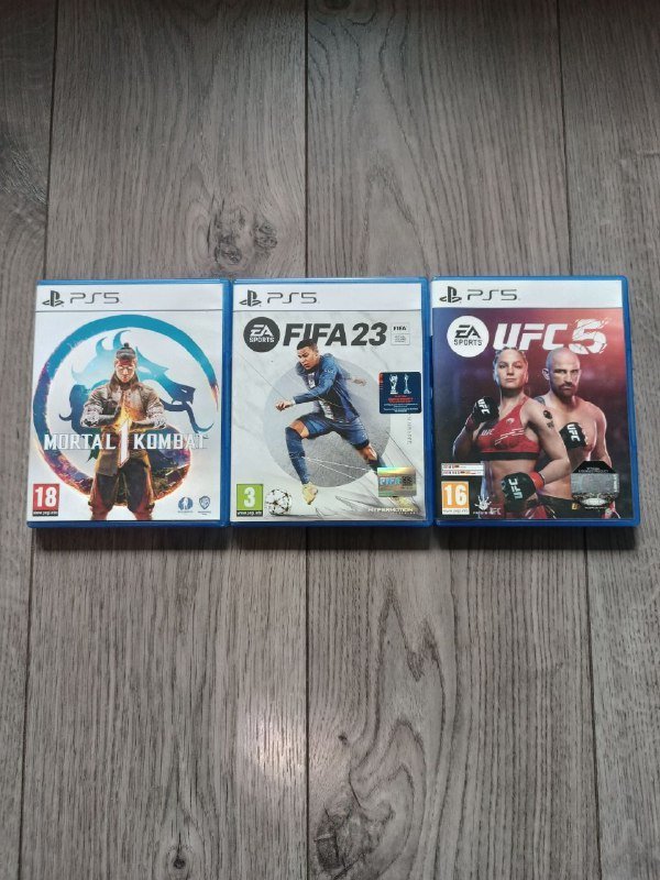 Диски Playstation 5 Mortal Kombat 1, Fifa 23, UFC 5