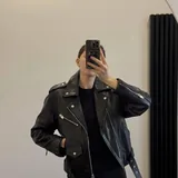 Кожаная байкерская куртка ZARA 5
