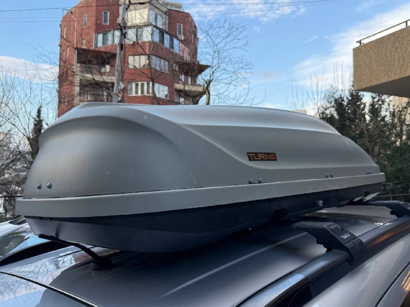 Автобокс Turino Medium 460 л, аэродинамические поперечины Turtle Air-2 2