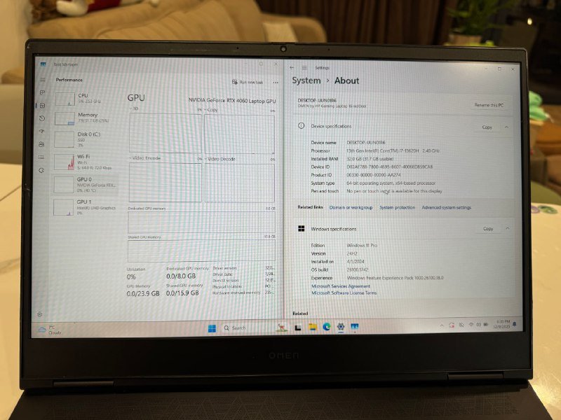 Ноутбук HP Omen 16 игровой, 32GB RAM, RTX 4060 6