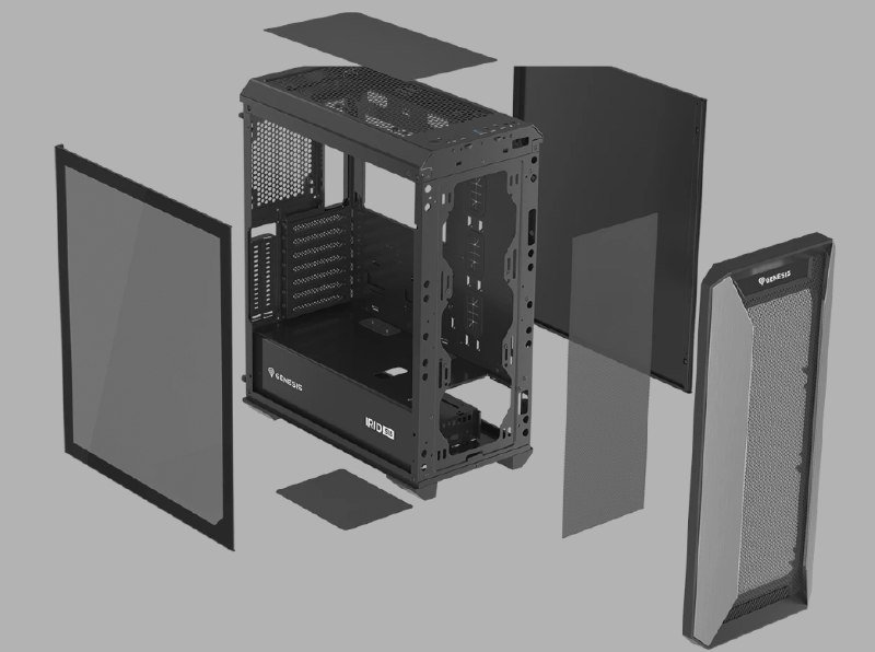 Кейс Genesis gaming irid 515 с вентиляторами и хабом 6