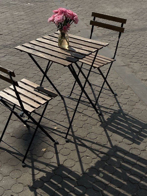 Раскладные столы и стулья деревянные для сада и балкона