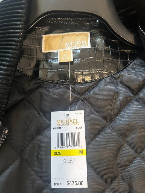 Бомбер Michael Kors стильный чёрный размер М 3