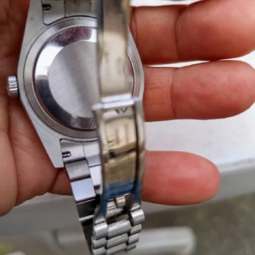 Mechanical watch with blue dial