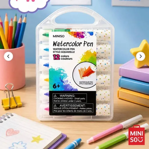 Miniso markers, pop-it spinner, harness with leash, smart ball