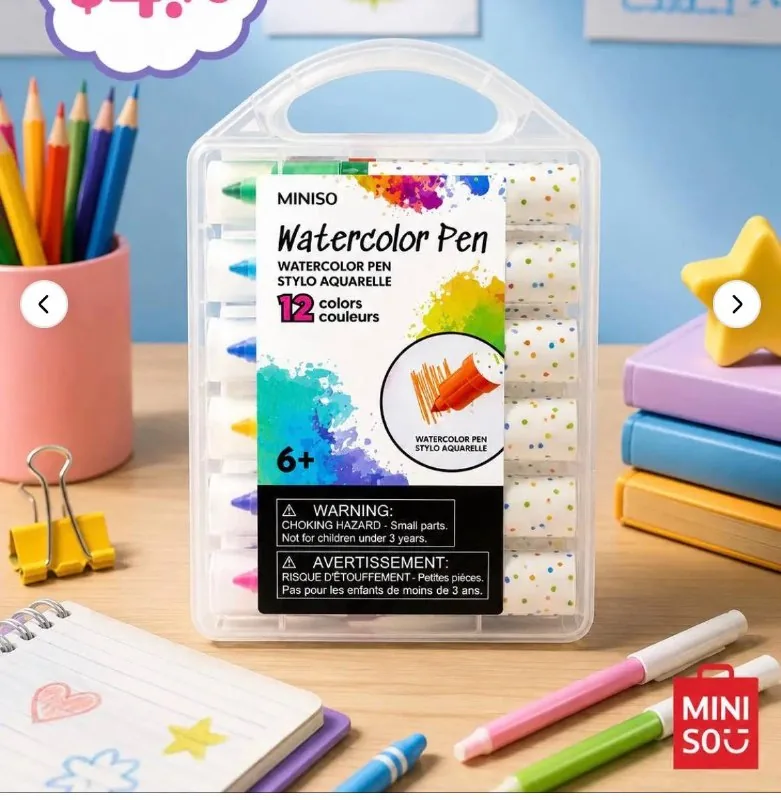 Miniso markers, pop-it spinner, harness with leash, smart ball 1