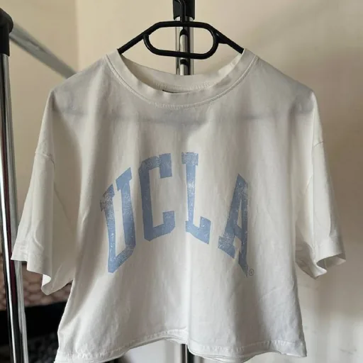 Укороченная белая футболка UCLA