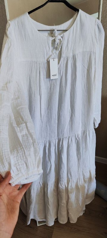 Воздушное платье seed heritage белое свободное S-XL 2
