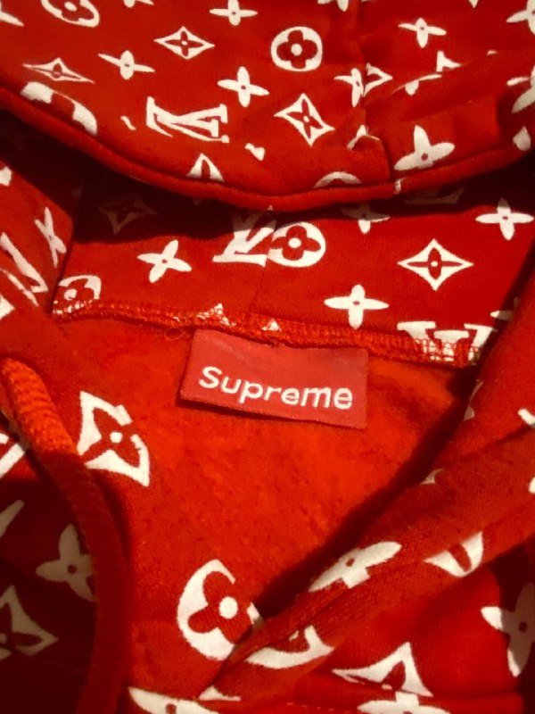 Толстовка Supreme Louis Vuitton красная M-L 3