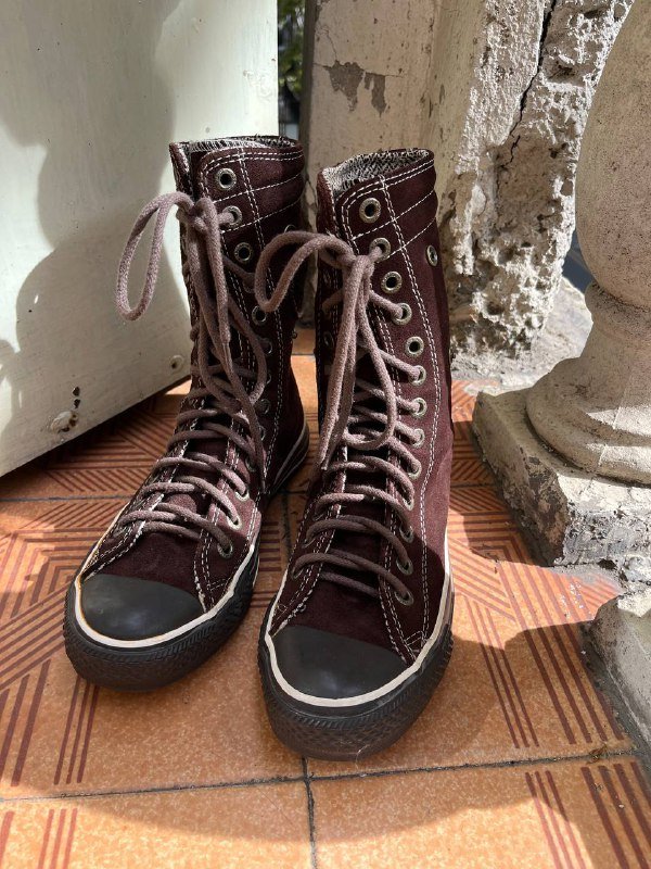 Высокие кеды Converse из замши коричневые 3