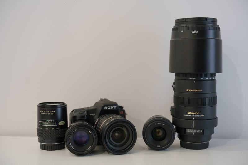 Фотоаппараты Sony A200, Fujifilm FinePix S2 Pro, Sony Mavica с объективами