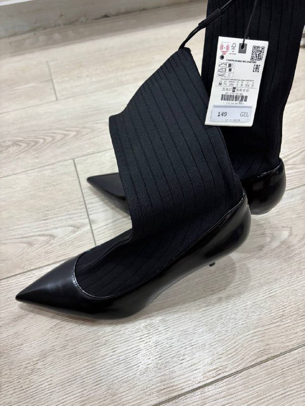 Ботильоны Zara ankle sock boots 38 размер новые 4