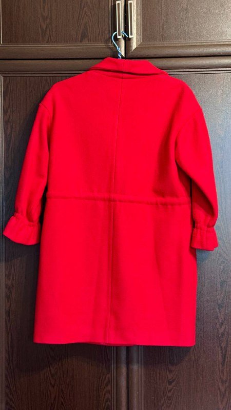 Пальто красное женское размер L 2