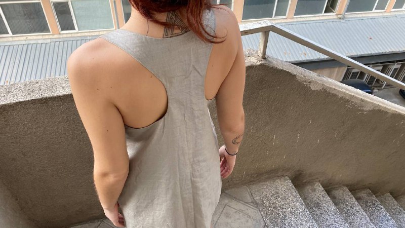 Silver linen cotton dress size S L 2