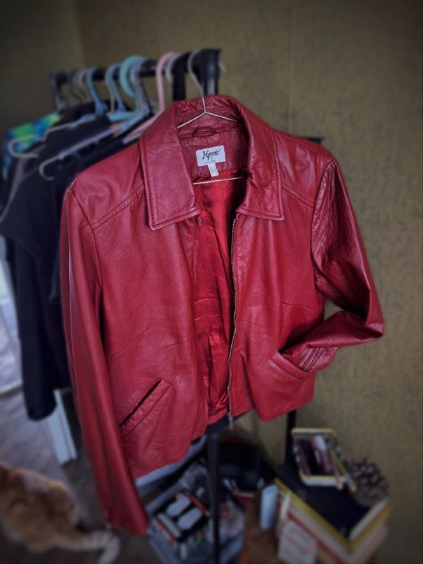 Винтажная кожаная куртка размер S-M