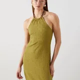 Платье Zara, платье в горох, оливковое платье 6