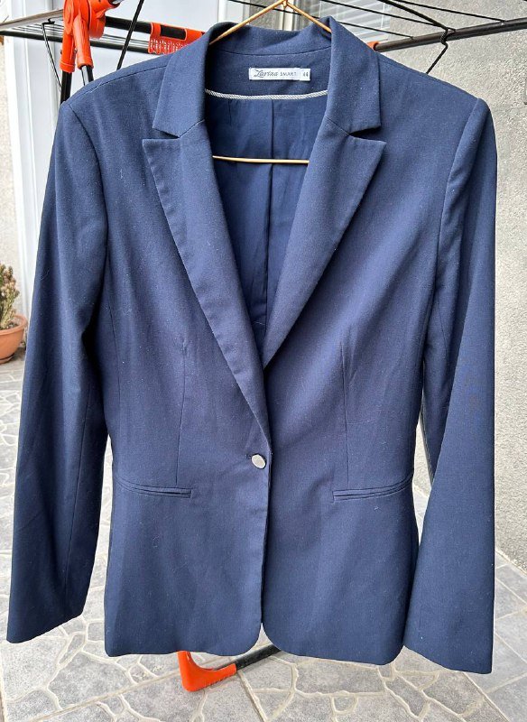 Пиджак темно-синий 44 размер приталенный 2