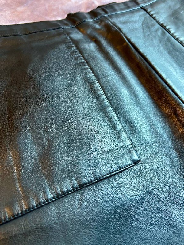 Кожаная юбка черная размер 38 3