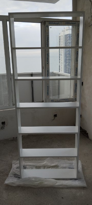 Новые белые и деревянные стеллажи 8