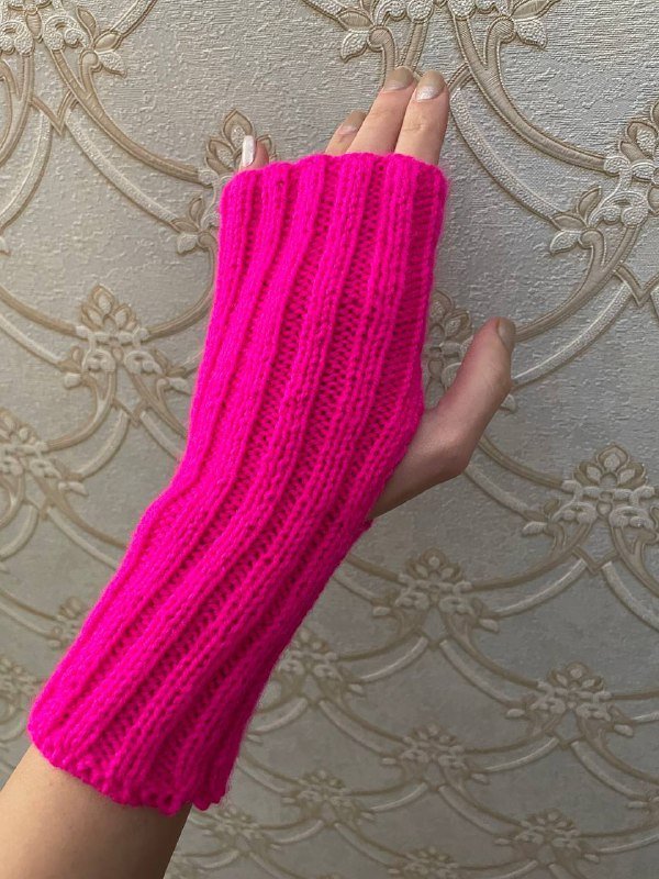 широкий тёплый шарф и перчатки комплект