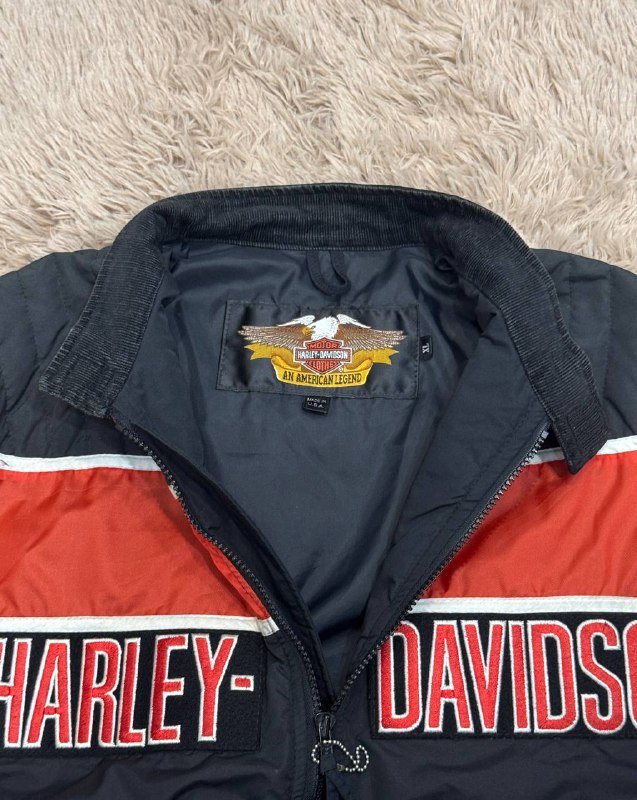 Винтажная гоначкая бомбер куртка Harley Davidson, размер L 3