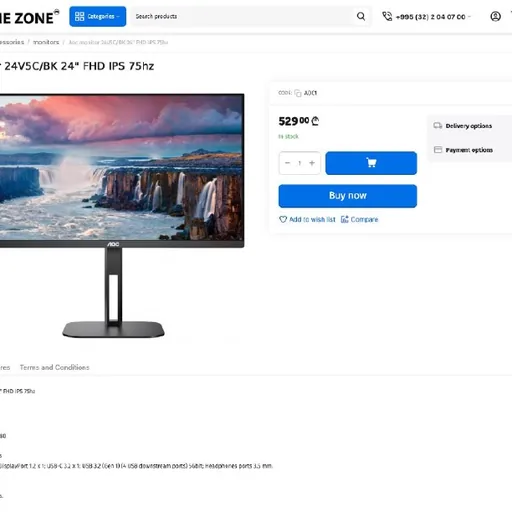Монитор AOC 24V5C/BK 24" FHD IPS 75Hz